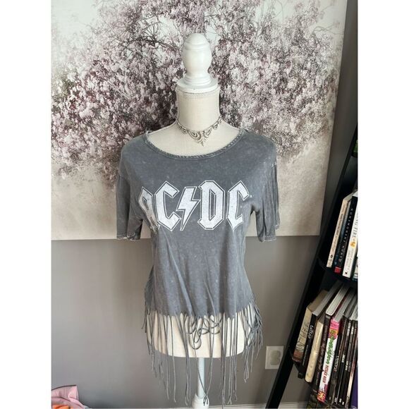 AC/DC xs short sleeve tee shirt crop top - Picture 1 of 2
